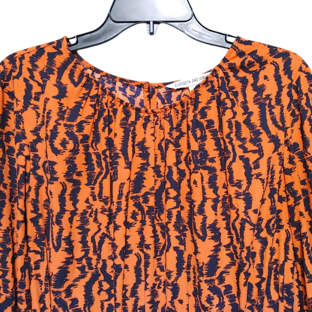 Elizabeth and James Vibrant Orange Purple Graphic Striped Dress Women's Size XXL - Picture 6 of 11